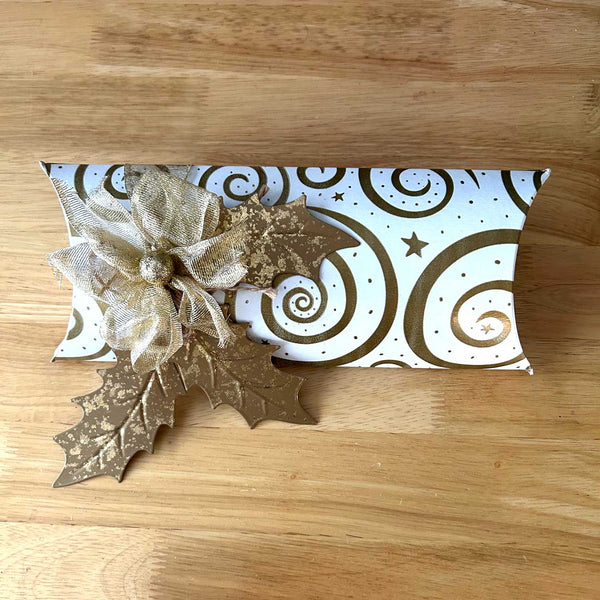 2-for-1 Pillow Box - Tall Gold Swirl