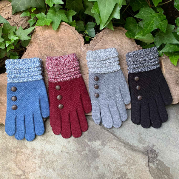 ALL NEW COLORS Button Gloves 4-pk