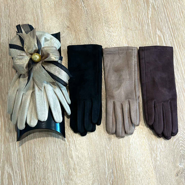 ALL NEW Faux Suede Dress Glove 4-pk