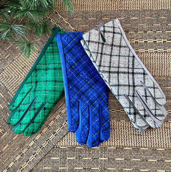 ALL NEW Plaid Texting Dress Glove 3-pk